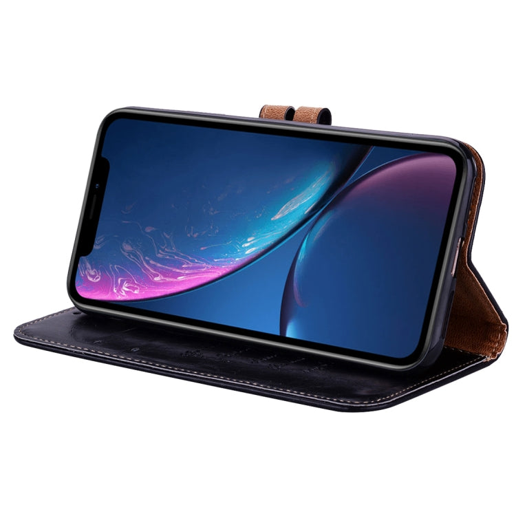 適用於iPhone XR 男女商務款油蠟紋左右翻蓋皮套 帶支架&卡槽&錢包