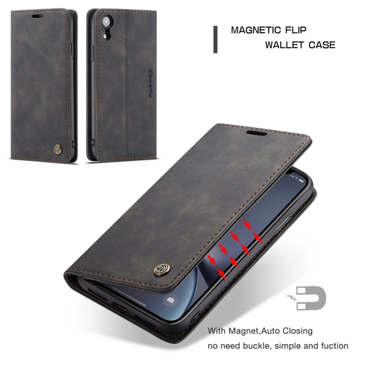 CaseMe-013 適用於iPhone XR 多功能復古磨砂左右開皮套，帶支架&卡槽&錢包