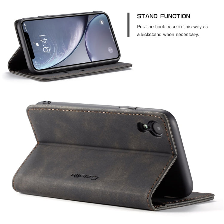 CaseMe-013 適用於iPhone XR 多功能復古磨砂左右開皮套，帶支架&卡槽&錢包