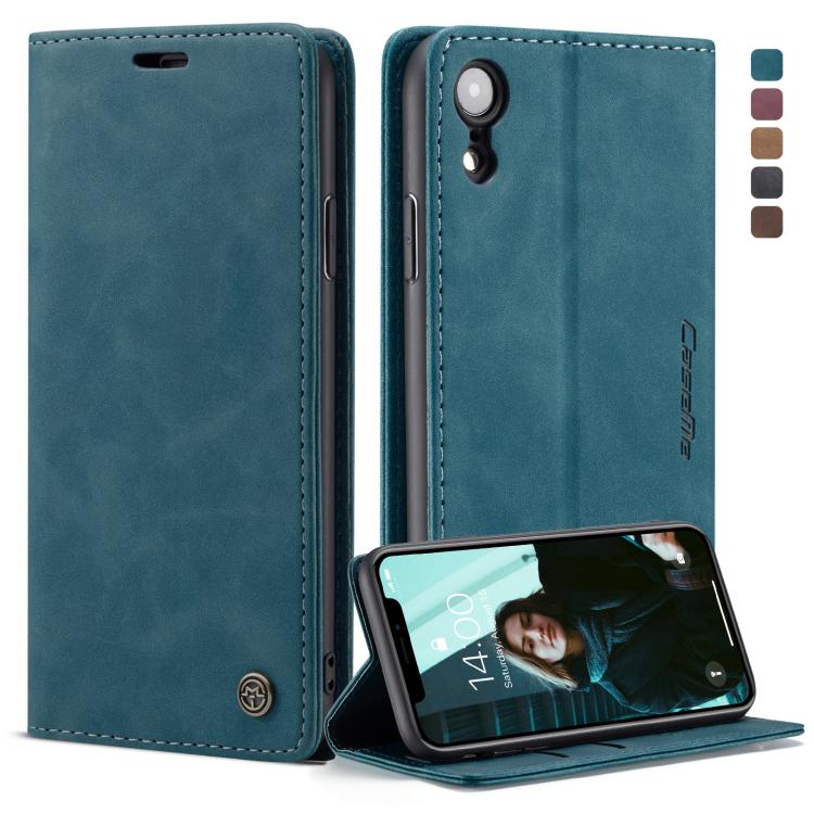 CaseMe-013 適用於iPhone XR 多功能復古磨砂左右開皮套，帶支架&卡槽&錢包
