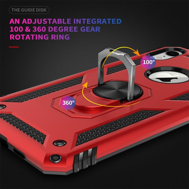 適用於iPhone XR TPU + PC軍士盔甲防摔保護殼，帶360度旋轉支架