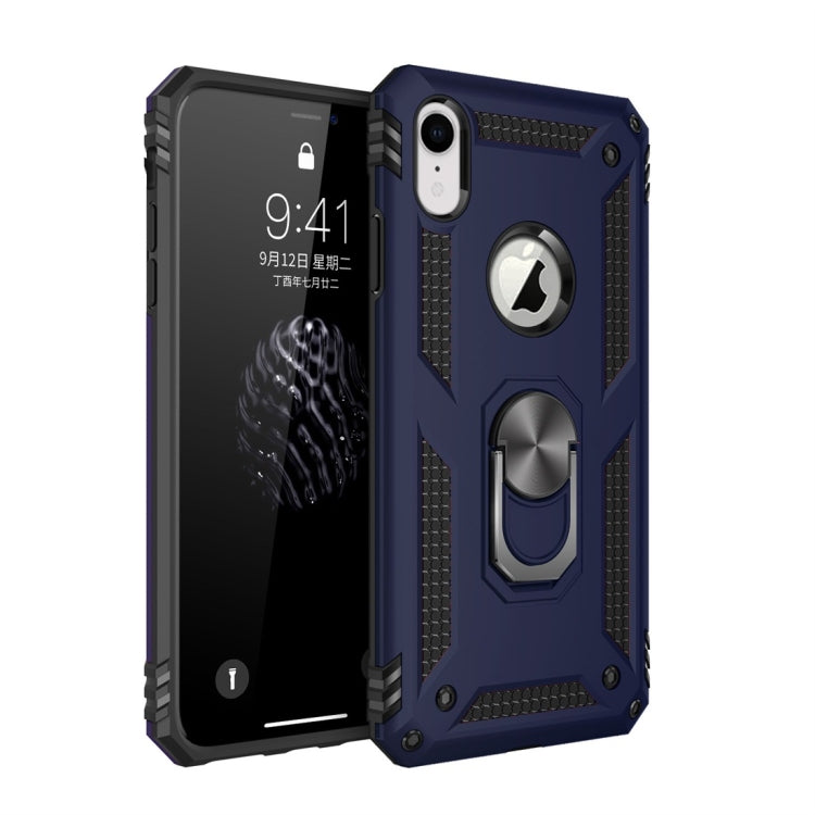 適用於iPhone XR TPU + PC軍士盔甲防摔保護殼，帶360度旋轉支架