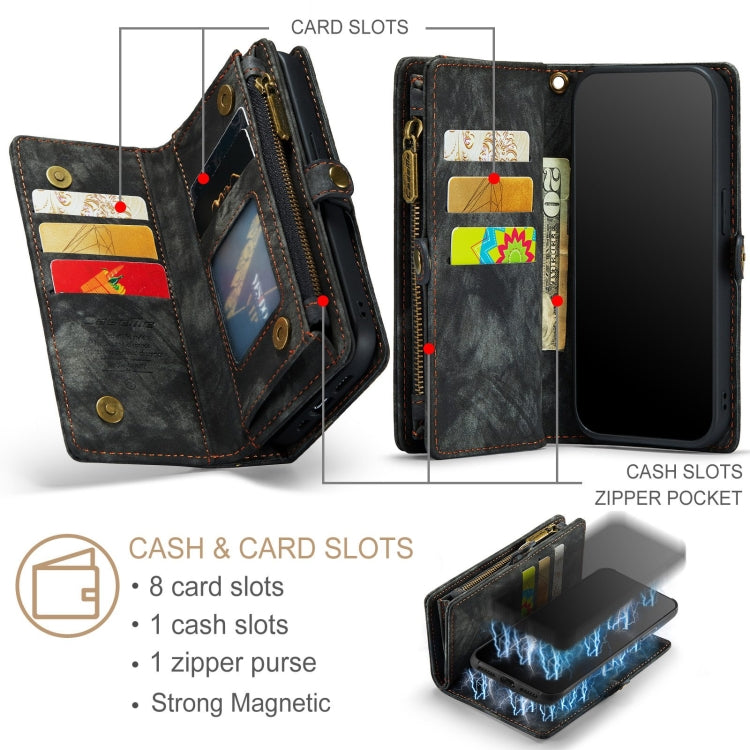 適用於iPhone XR CaseMe-008 可拆卸多功能左右開皮套帶支架&卡槽&拉鏈錢包&相框