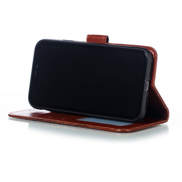 適用於iPhone XR 太陽曼陀羅壓花圖案左右開皮套 帶支架&卡槽&錢包&相框