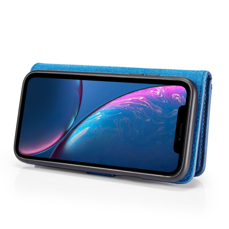 DG.MING 適用於iPhone XR 兩折牛皮款左右開可拆分磁吸皮套 帶支架&卡槽&錢包