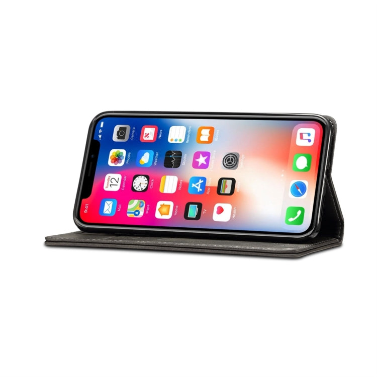 Suteni 適用於iPhone XR 小牛紋左右翻蓋皮套，帶支架&卡槽&錢包