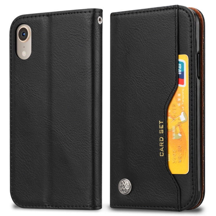 適用於iPhone XR 揉皮紋左右翻蓋手機皮套 帶相框&支架&卡槽&錢包