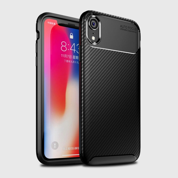 適用於iPhone XR 甲殼蟲形 碳纖維紋TPU保護殼