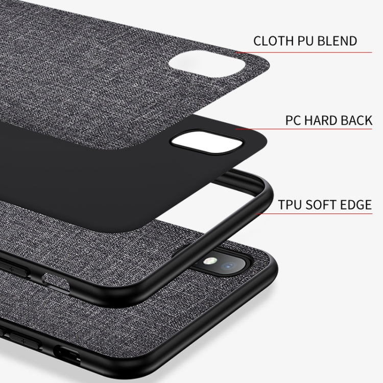 適用於iPhone X / XS PC+TPU布紋防摔保護殼