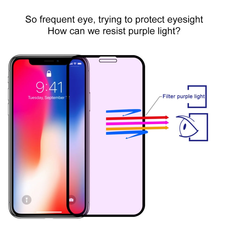 適用於iPhone 11 Pro / XS / X 9H 10D全屏紫光鋼化玻璃保護膜
