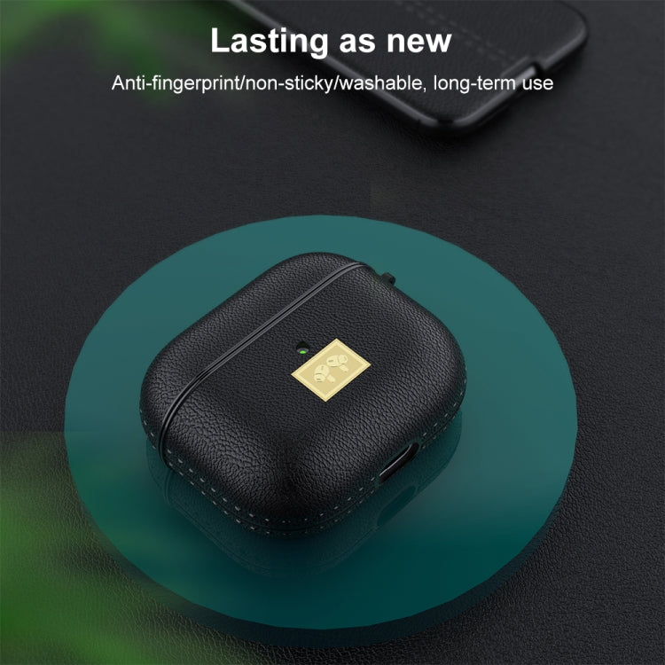 皮紋耳機保護套帶掛鈎 適用於AirPods 3
