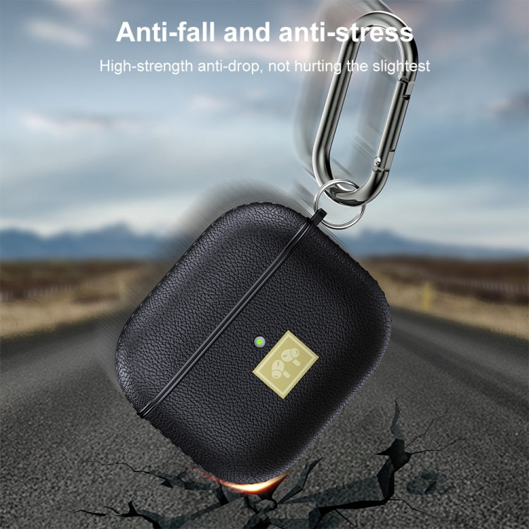 皮紋耳機保護套帶掛鈎 適用於AirPods 3