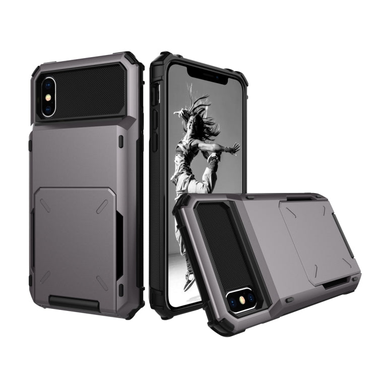 適用於iPhone X / XS 翻蓋插卡TPU + PC防摔保護殼