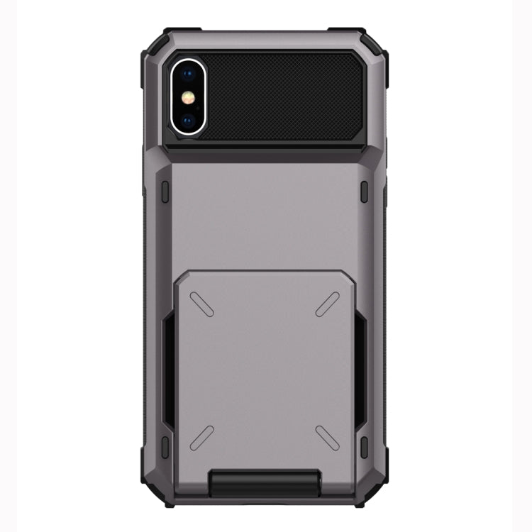 適用於iPhone X / XS 翻蓋插卡TPU + PC防摔保護殼