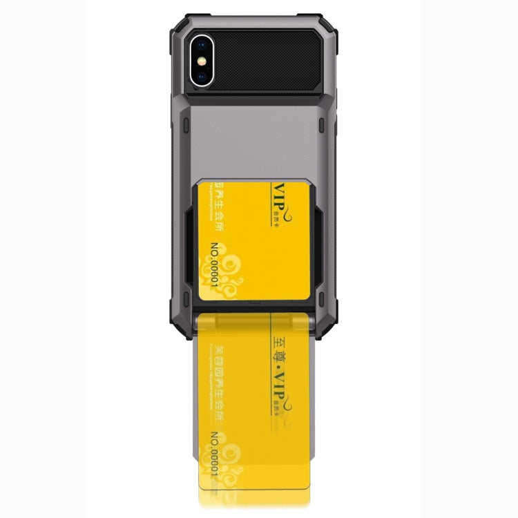 適用於iPhone X / XS 翻蓋插卡TPU + PC防摔保護殼