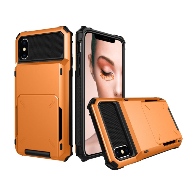適用於iPhone X / XS 翻蓋插卡TPU + PC防摔保護殼