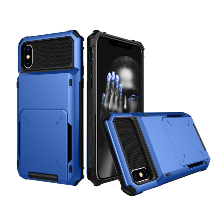 適用於iPhone X / XS 翻蓋插卡TPU + PC防摔保護殼