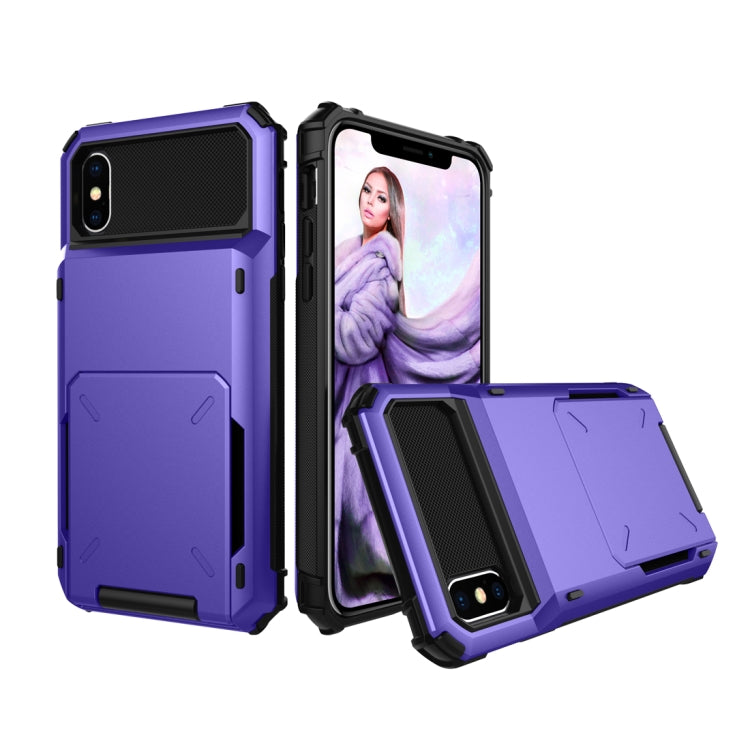 適用於iPhone X / XS 翻蓋插卡TPU + PC防摔保護殼