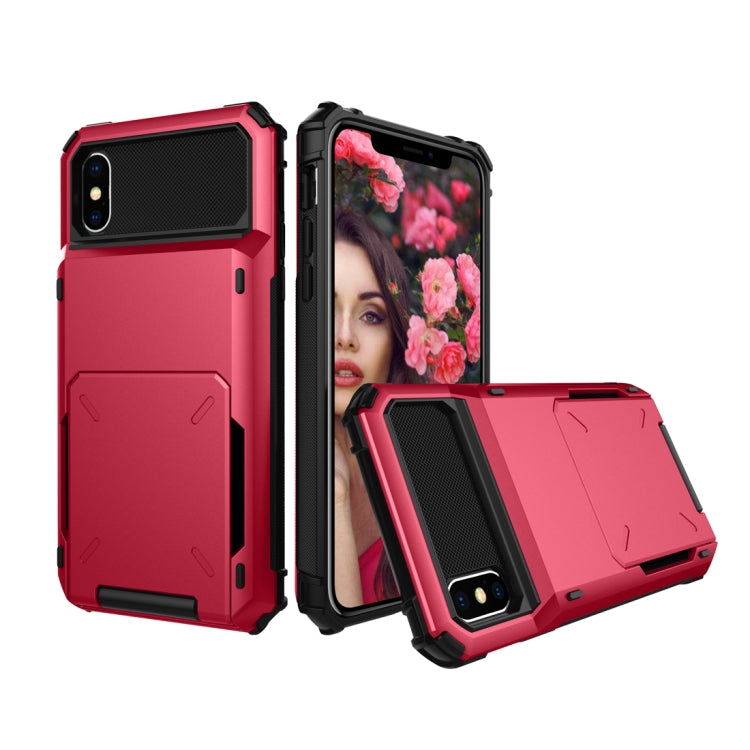 適用於iPhone X / XS 翻蓋插卡TPU + PC防摔保護殼