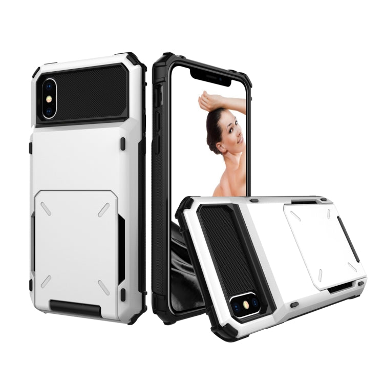適用於iPhone X / XS 翻蓋插卡TPU + PC防摔保護殼