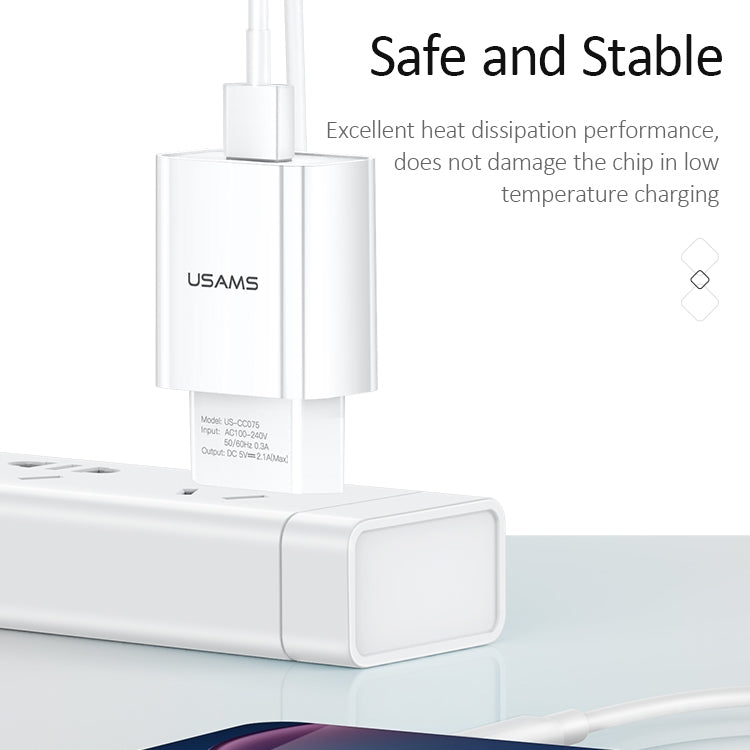 USAMS US-CC075 T18 2.1A 單USB旅行充電器 歐規