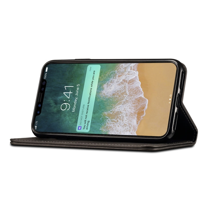 Suteni 適用於iPhone X / XS 小牛紋左右翻蓋皮套，帶支架&卡槽&錢包