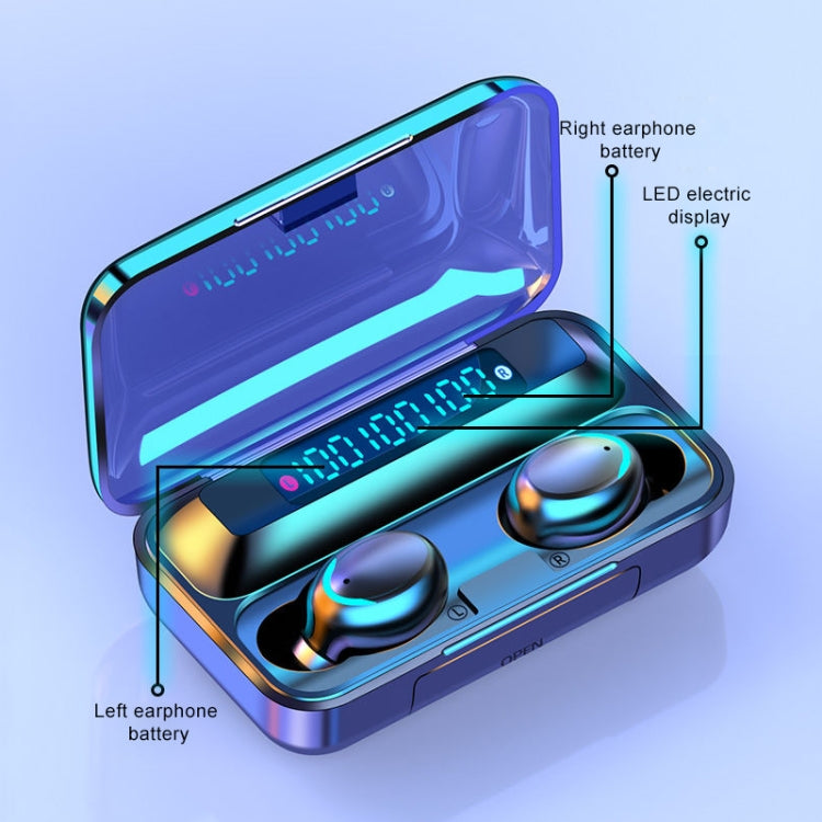 F9-5C 四條杠呼吸燈+數顯降噪藍牙耳機帶手繩