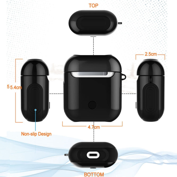 適用於蘋果AirPods 1/2代通用 無線藍牙耳機盒光油PC保護套
