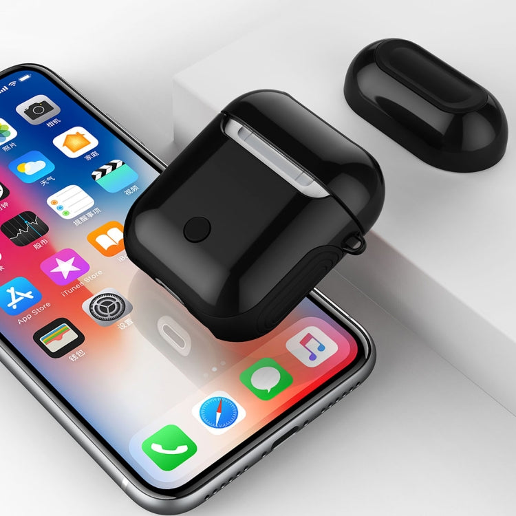 適用於蘋果AirPods 1/2代通用 無線藍牙耳機盒光油PC保護套