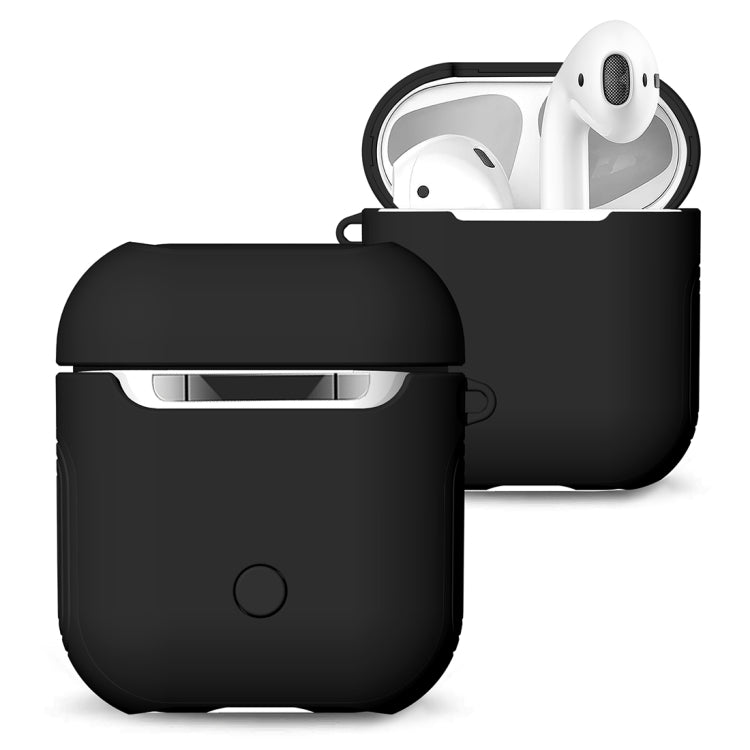 適用於蘋果 AirPods 1/2代通用 無線藍牙耳機盒磨砂橡膠漆PC保護套