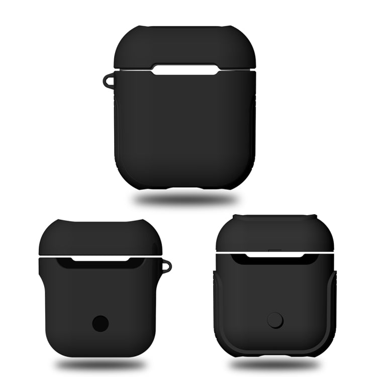 適用於蘋果 AirPods 1/2代通用 無線藍牙耳機盒磨砂橡膠漆PC保護套
