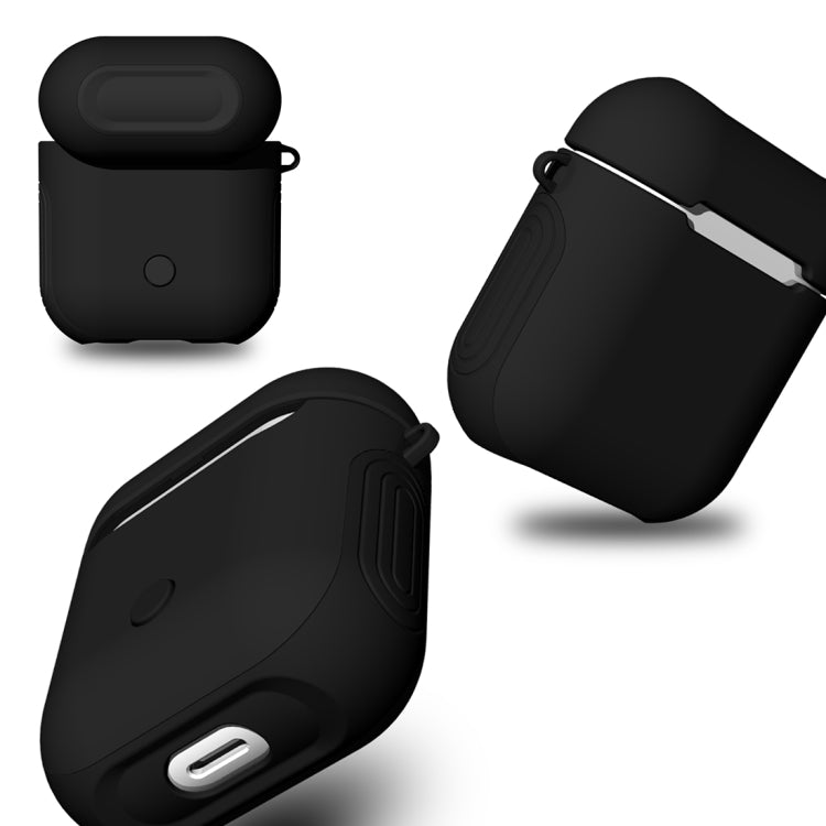 適用於蘋果 AirPods 1/2代通用 無線藍牙耳機盒磨砂橡膠漆PC保護套