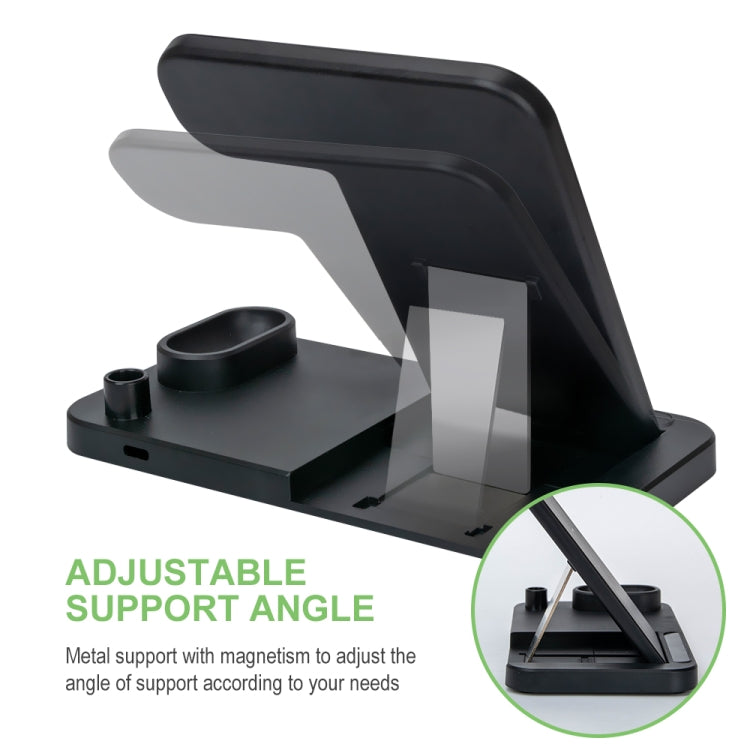 W30 QI 立式無線充電器帶可調節手機支架，適用於手機&蘋果手錶&AirPods&Apple Pencil