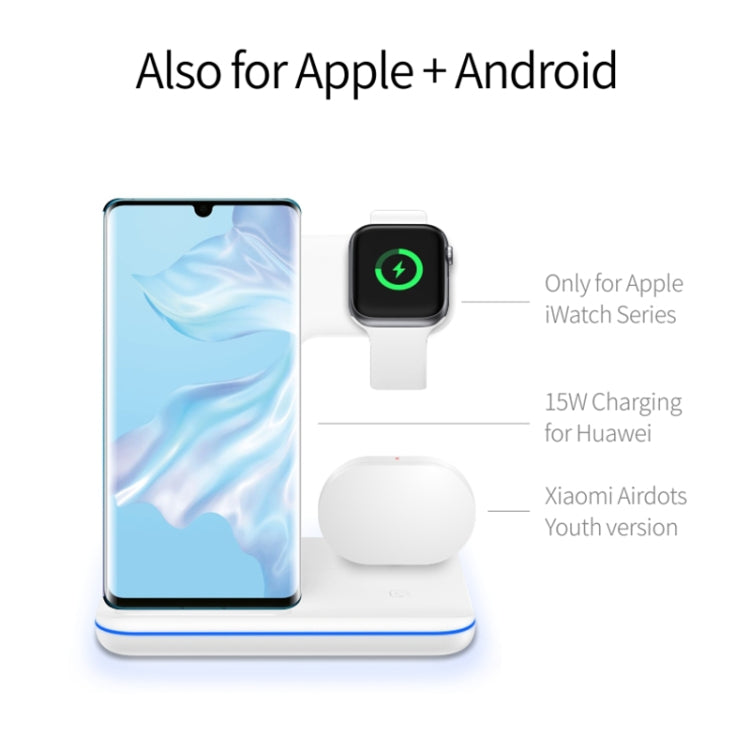 Z5 QI 立式磁吸無線充電器帶觸控環形燈，適用於手機&蘋果手錶&AirPods/小米 紅米 AirDots
