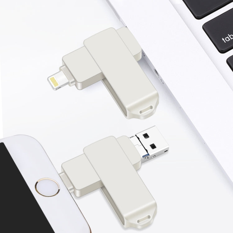 S31 3合一 64GB Mirco USB 2.0 + Type-C + 8 Pin 接口金屬旋轉U盤  , 64GB