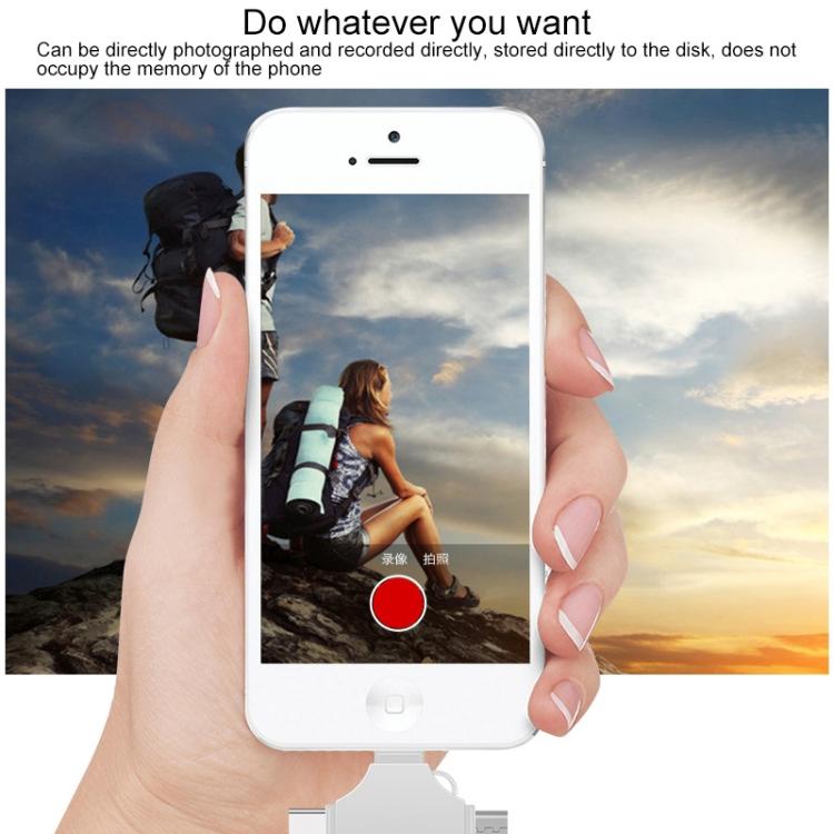 Cross 4 in 1 256GB 8 Pin + Micro USB + USB-C / Type-C + USB 3.0 Metal Flash Disk