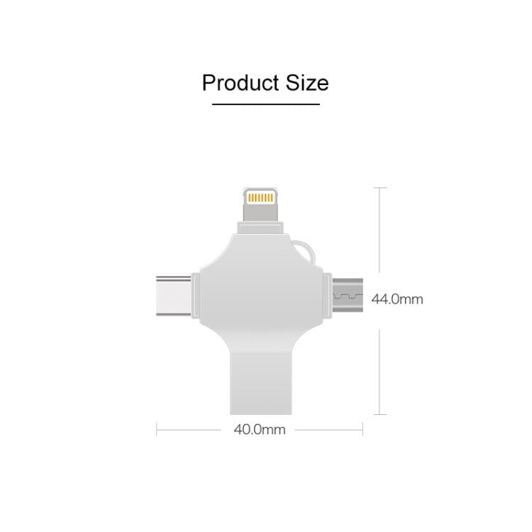 十字架 4合一 16GB 8 Pin + Mirco USB + Type-C + USB 3.0 金屬U盤