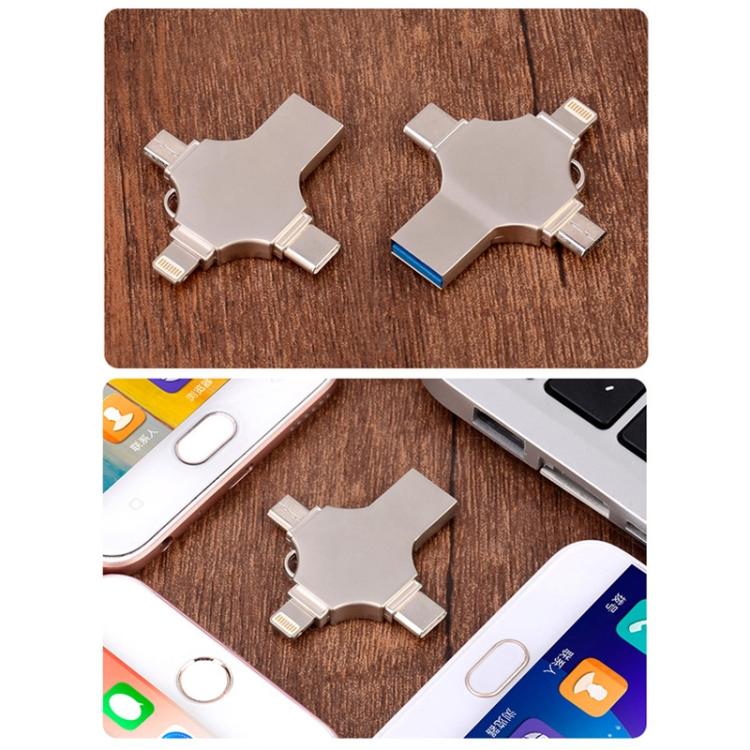 十字架 4合一 32GB 8 Pin + Mirco USB + Type-C + USB 3.0 金屬U盤