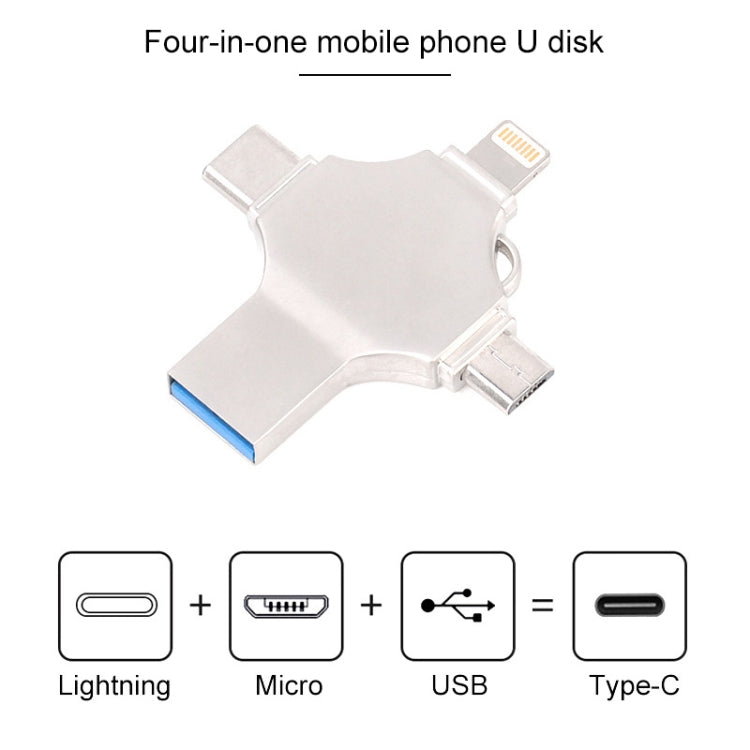 十字架 4合一 64GB 8 Pin + Mirco USB + Type-C + USB 3.0 金屬U盤