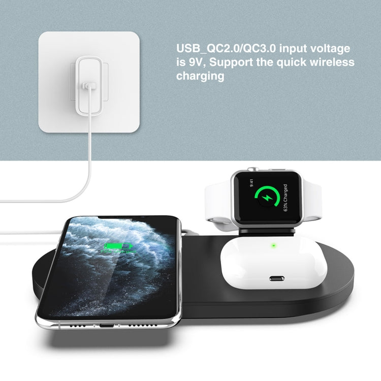 A04 3合一多功能Qi標準無線充電器 適用於手機 & iWatch & AirPods