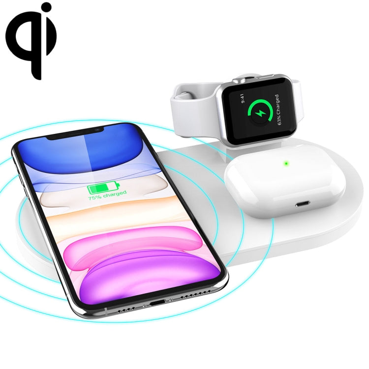 A04 3合一多功能Qi標準無線充電器 適用於手機 & iWatch & AirPods
