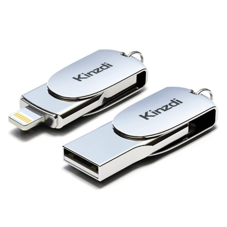 Kinzdi 32GB USB + 8 Pin 接口金屬旋轉U盤