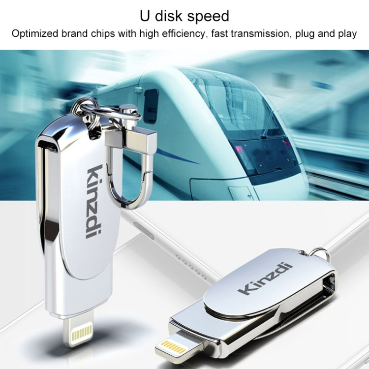 Kinzdi 32GB USB + 8 Pin 接口金屬旋轉U盤