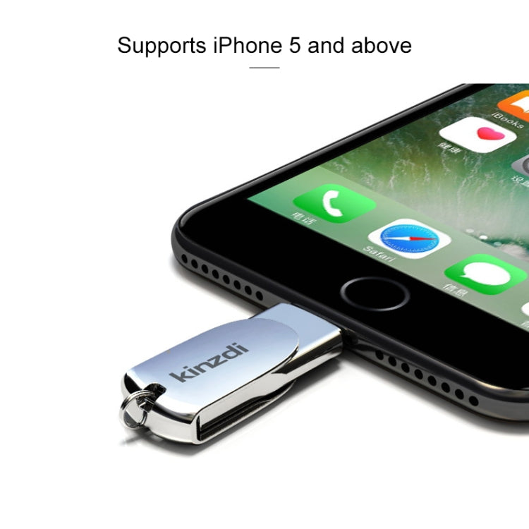 Kinzdi 32GB USB + 8 Pin 接口金屬旋轉U盤