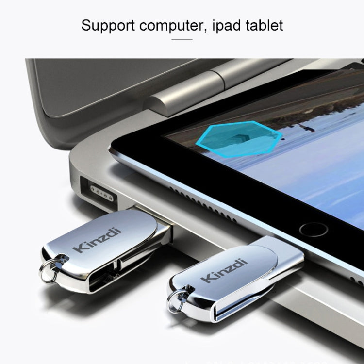 Kinzdi 32GB USB + 8 Pin 接口金屬旋轉U盤