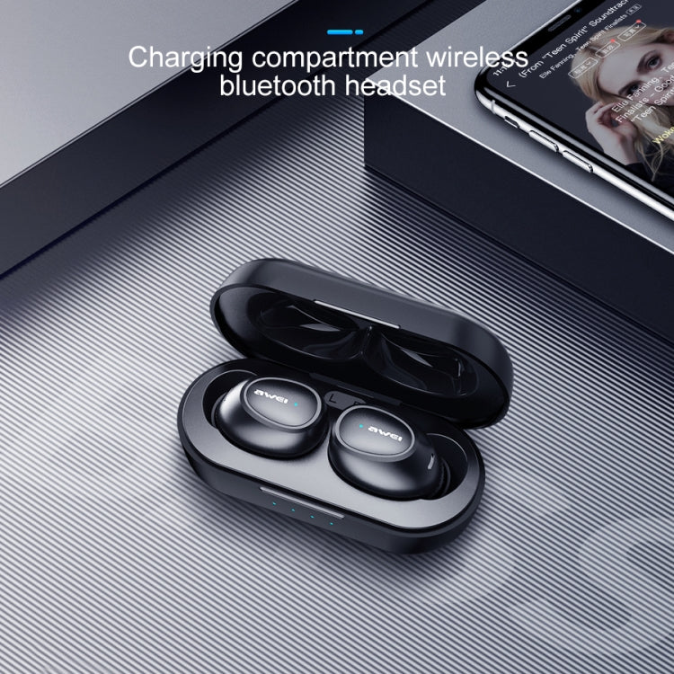 awei T6 TWS V5.0運動藍牙耳機 帶充電倉