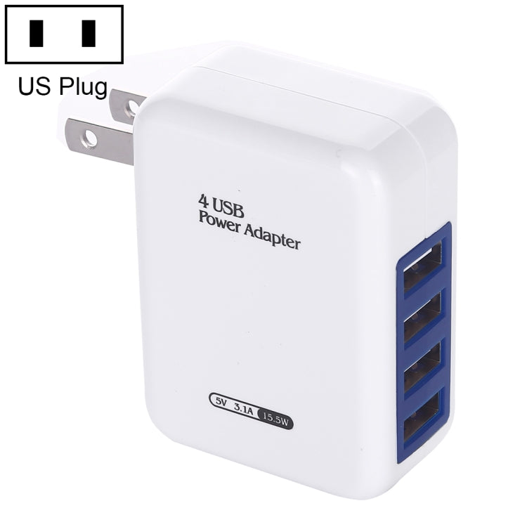 HT-CD03 15.5W 5V 3.1A 4個USB接口壁式充電器旅行充，美規