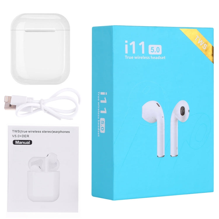 i11 TWS 升級版 藍牙V5.0觸控無線立體聲耳機帶磁吸充電盒，兼容安卓和適用於蘋果