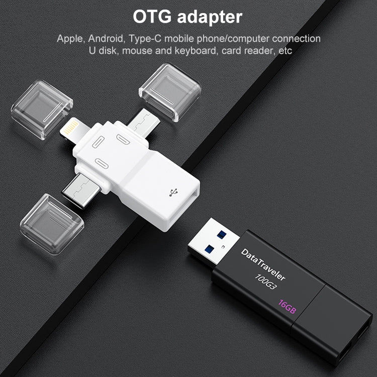 USB2.0 轉 8Pin+Type-C+Micro USB 三合一 OTG轉接頭器