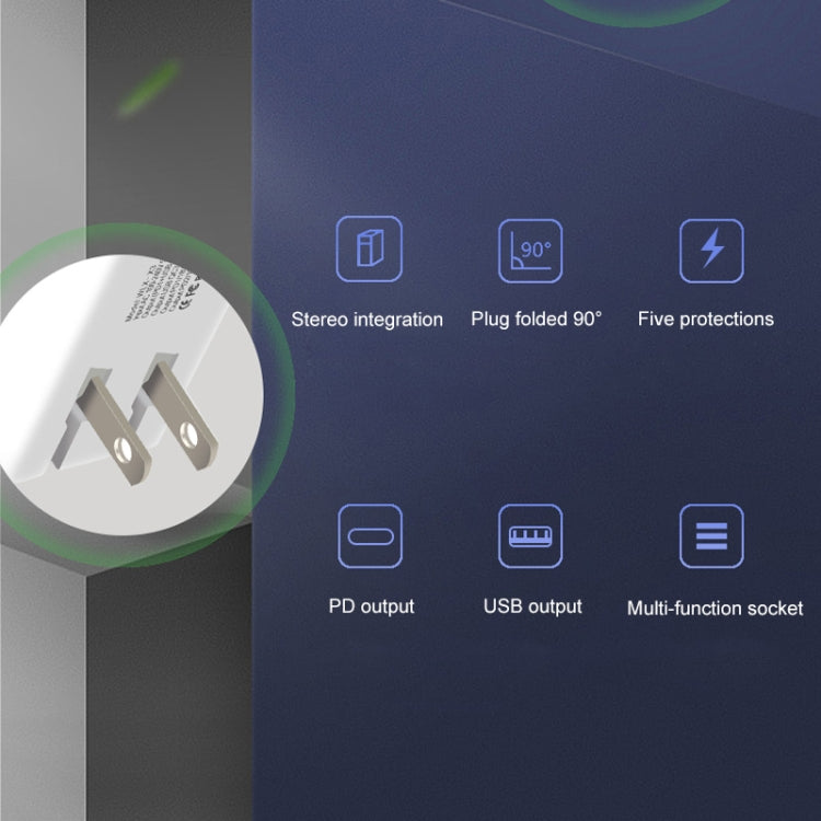 WLX-X3 36W 90度可摺疊插腳便攜式多功能USB充電器 美規